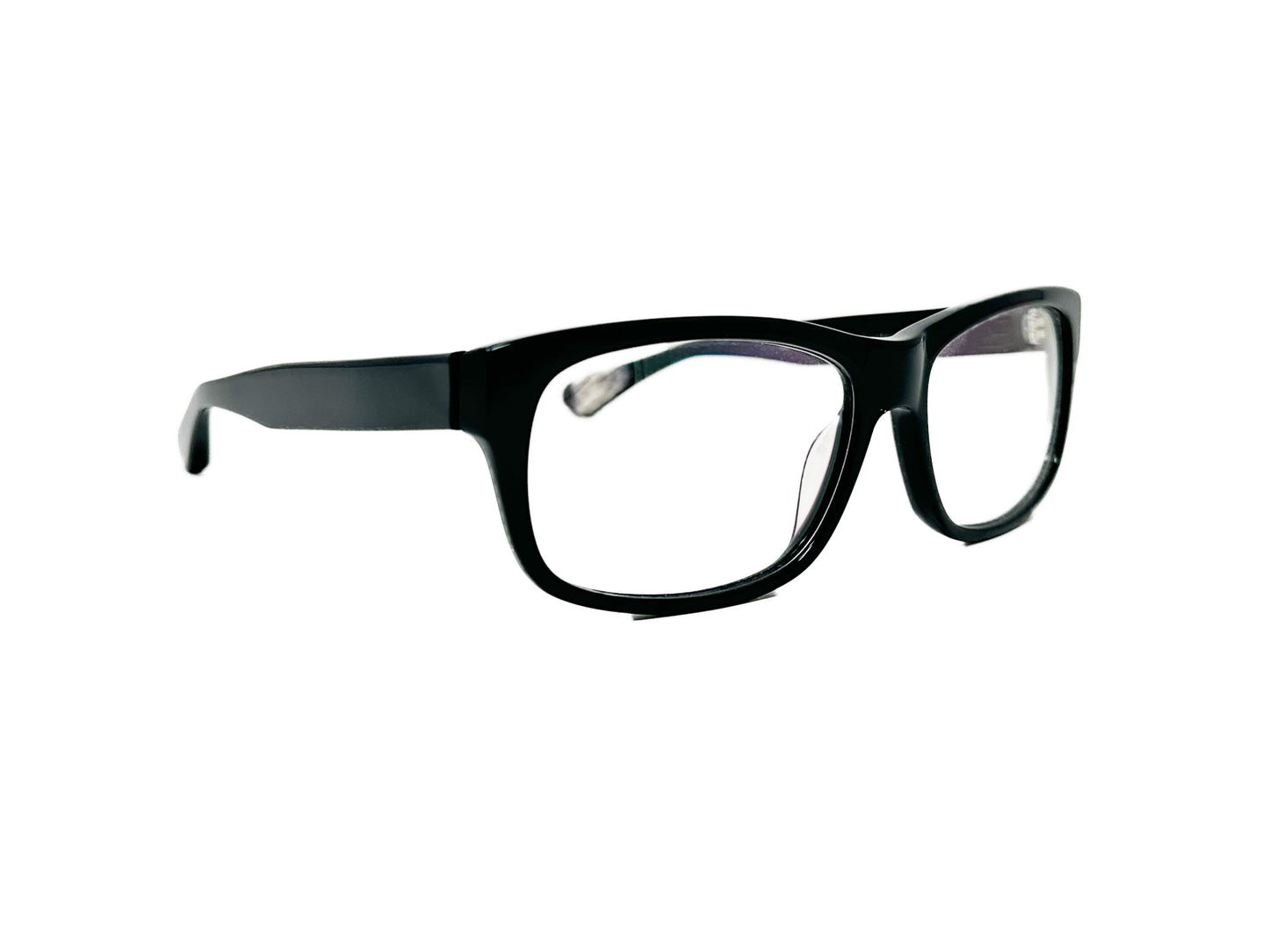 Move15 rectangular acetate optical frame. Model: Carsten. Color:01 black Side view. 