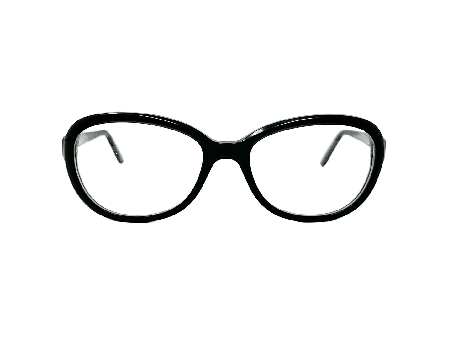 Munic Eyewear rounded, square, acetate optical frame. Model: Precious Cut. Color: 859 Tourmaline Grey. Front view.