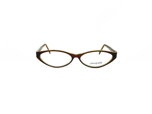 Paragraphe slim, cat-eye, acetate optical frame. Model: 20070. Color: 3 - Brown. Front view. 