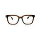 Philipp Plein square acetate optical frame. Model: VPP015 First Touch. Color: 03GE Semi-transparent brown. Front view. 