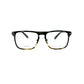 Philipp Plein rectangular acetate optical frame with keyhole bridge. Model: VPP019 First Love. Color: 09N3 Brown and blue. front view. 