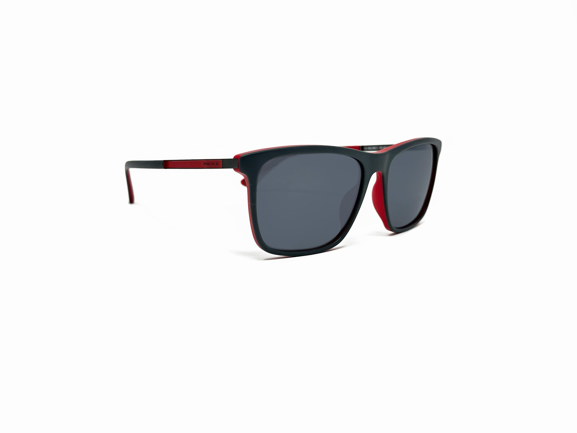 Police rectangular sunglass. Model: SPLA56 - Record 1. Color: 1BUX. Side view.