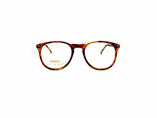 Pro:Design round, acetate optical frame with key-hole bridge. Model: P1930. Color: 703 tortoise. Front view. 