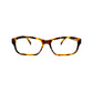 Schmnchel rectangular acetate optical frame with curved top. Model: 3390. Color: 111 - Yellow Havana. Front view. 