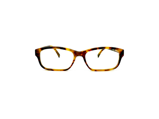 Schmnchel rectangular acetate optical frame with curved top. Model: 3390. Color: 111 - Yellow Havana. Front view. 