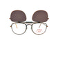 Sisley rounded-square flip-up sunglass with bar across top. Model: SL4. Color: 009 - Bronze. Front view. Shades flipped up.