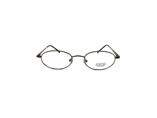 Spektek Eyewear metal oval optical frame. Model: 0503. Color: Brown. Front view. 