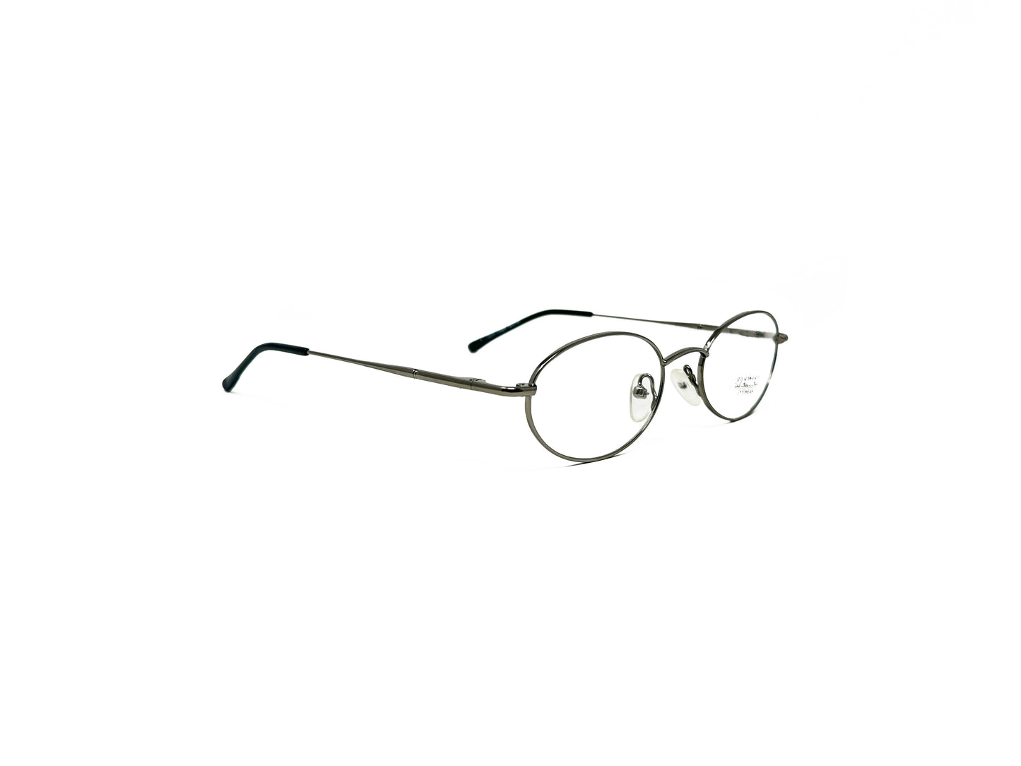 Spektek Eyewear metal, oval optical frame. Model: 0510. Color: G/Met - Gunmetal. Side view.