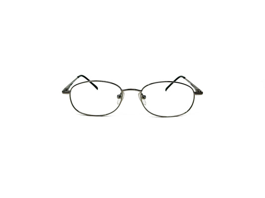 Spektek Eyewear rounded, oval optical frame. Model: 0538. Color: G/Met - Gunmetal. Front view. 