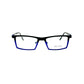 Traction rectangular optical frame. Model: Matisse. Color: Navy. Front view.