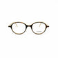 Traction Productions rounded-square acetate optical frame. Model: Oscar. Color: Ecaille/Ivoire - Tortoise/Ivory. Front view. 