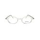 Traction oval acetate optical frame. Model: Tutsi. Color: Cristal - Transparent. Front view. 