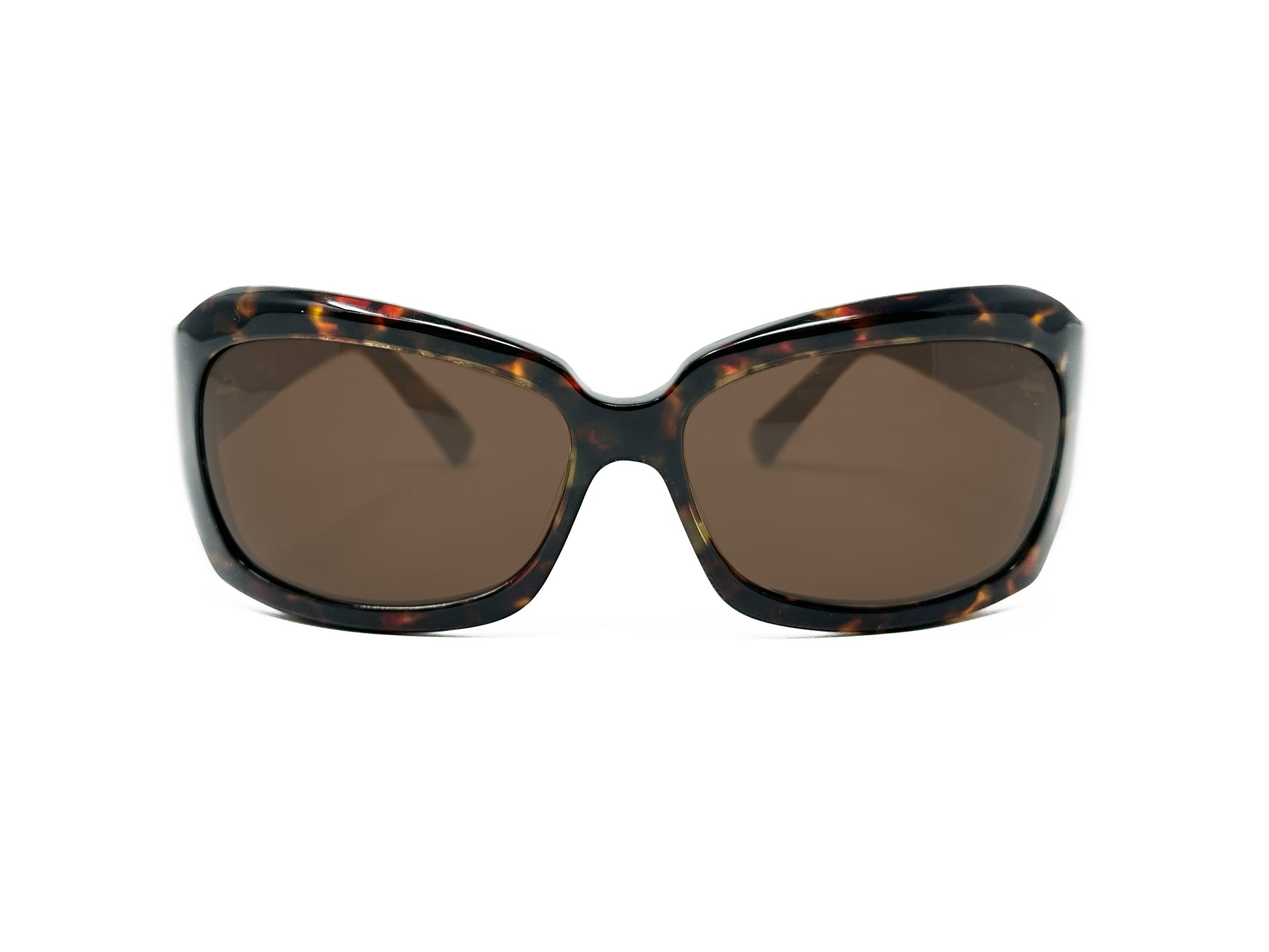 Viktlos large, wrap, acetate sunglasses. Model: 2101. Color: 4 - Tortoise. Front view. 