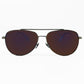 Zeal Optics rounded aviator style polarized sunglass. Model: Hawker. Color: 12720 - Gunmetal with brown lens with blue flash. Front view.