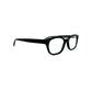 Kala Eyewear rectangular acetate optical frame. Model: Morgan. Color: BK black. Side view.