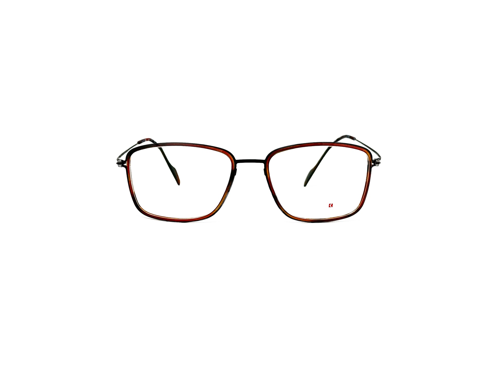 Look square optical frame. Model: 70623. Color: M3 tortoise. Front view. 