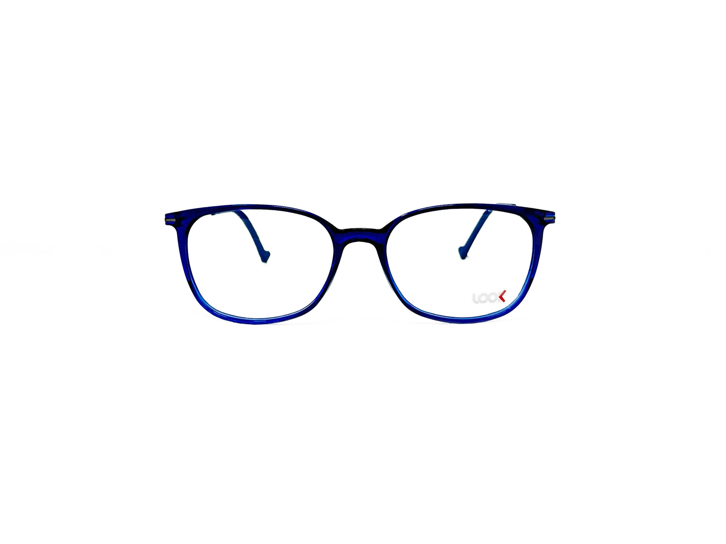 Look rectangular acetate optical frame. Model: 9437. Color: W4. Front view. 
