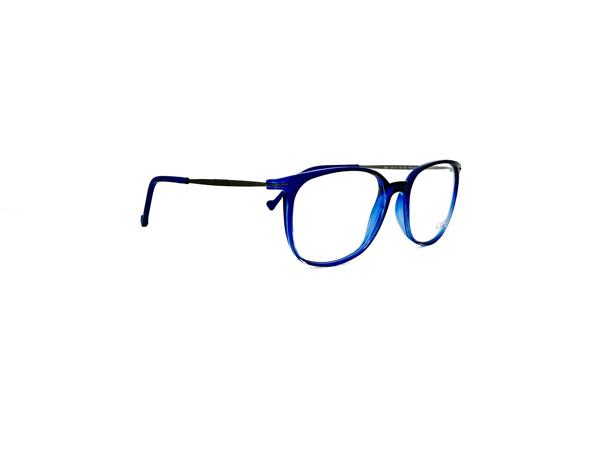 Look rectangular acetate optical frame. Model: 9437. Color: W4. Side view.