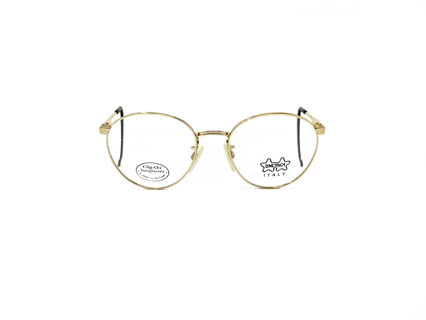 Luxottica metal round optical frame. Model: Kuxx. Color: GEP. Front view. 