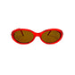 Mariella Burani oval sunglasses. Model: 2000-1 Color 1 Red. Front view. 