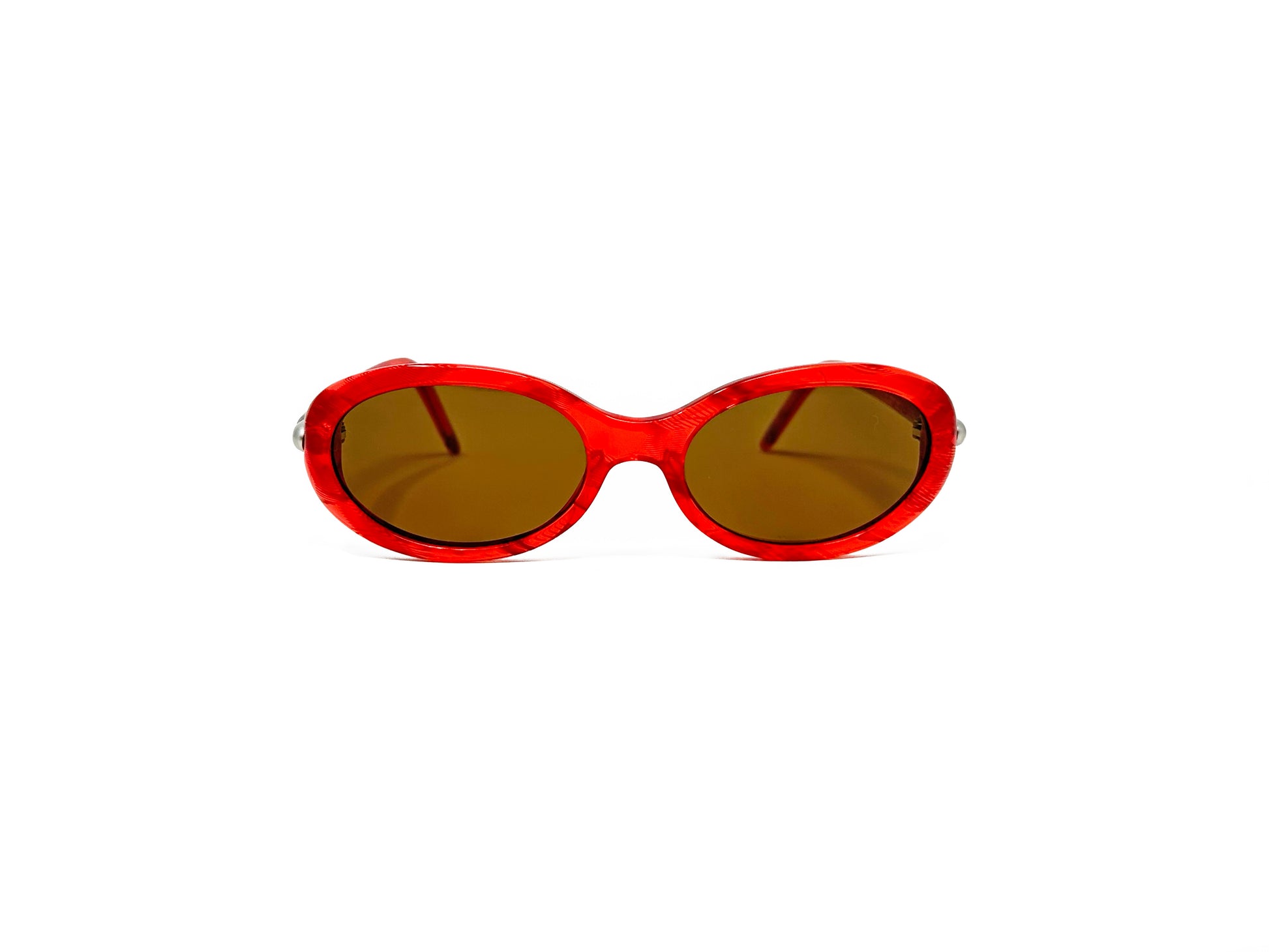Mariella Burani oval sunglasses. Model: 2000-1 Color 1 Red. Front view. 