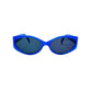 Nicole Miller acetate sunglass. Model: 1326 Angels. Color: Blue Frost 1464. Front view. 