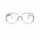 Nikon metal wire optical frame. Model: NK4602. Color: 0039 silver. Front view. 