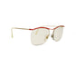 Nordic rounded square sunglass. Model: Laser 338. Color: 14 Red marble. Side view.